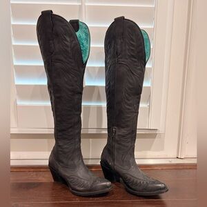 Corral Black Western Knee High Boots